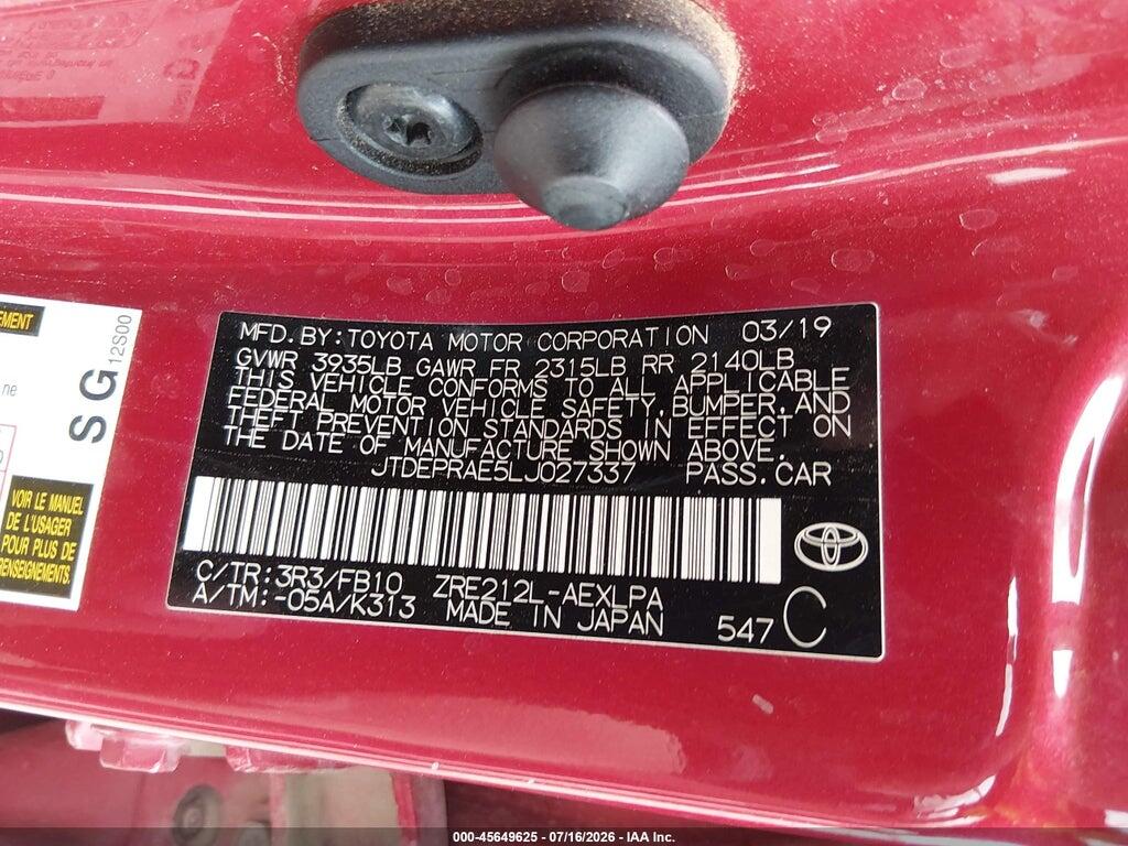 JTDEPRAE5LJ027337 2020 TOYOTA COROLLA photo no. 9