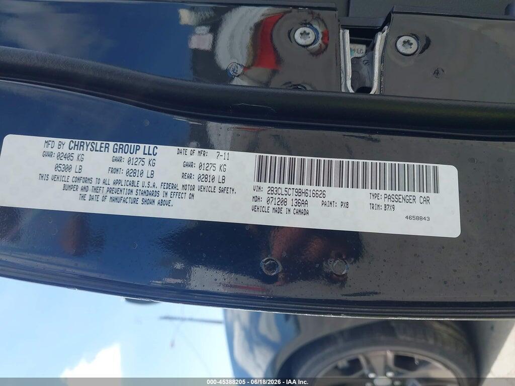 2B3CL5CT9BH616626 2011 DODGE CHARGER photo no. 9