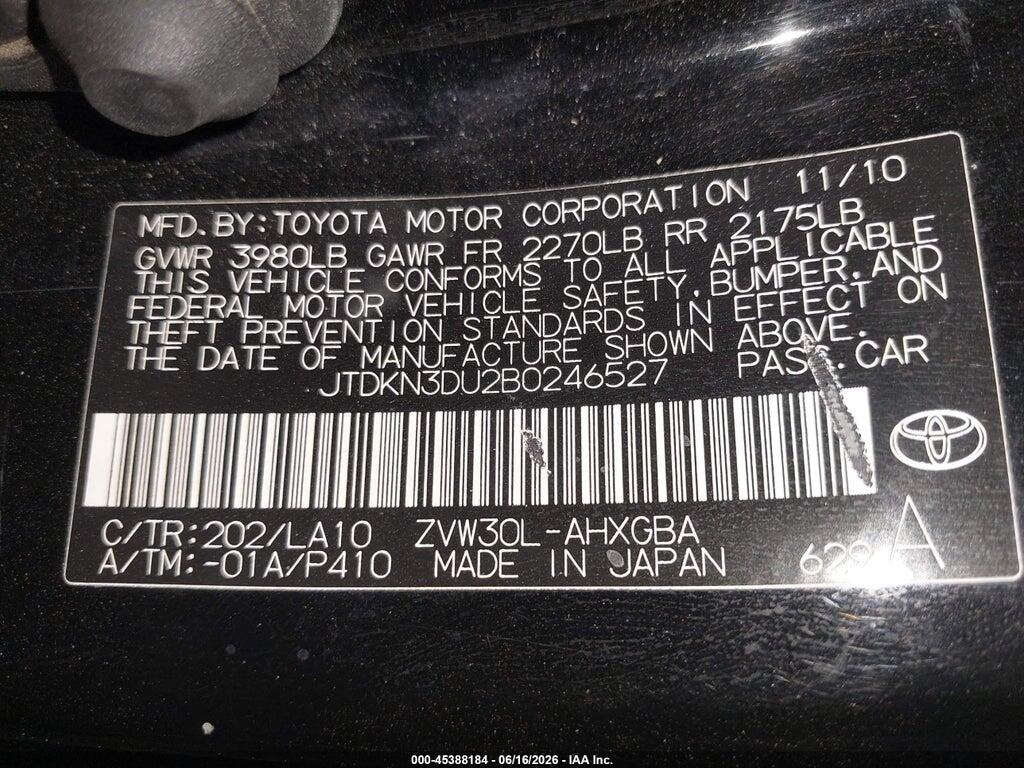 JTDKN3DU2B0246527 2011 TOYOTA PRIUS photo no. 9