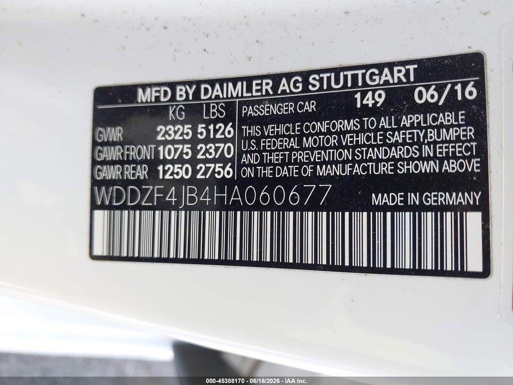 WDDZF4JB4HA060677 2017 MERCEDES-BENZ E 300 photo no. 9