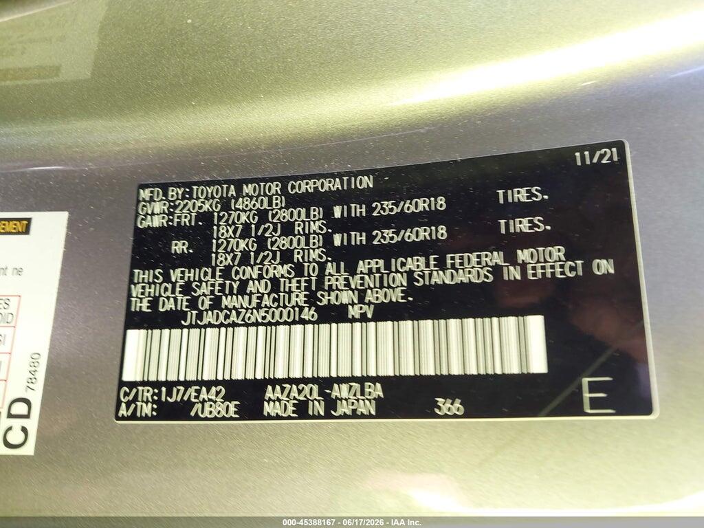 JTJADCAZ6N5000146 2022 LEXUS NX 250 photo no. 9