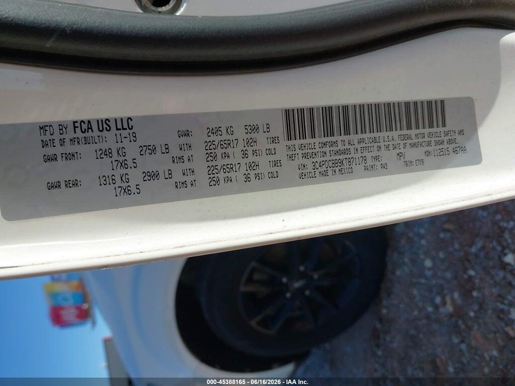 3C4PDCBB9KT871178 2019 DODGE JOURNEY photo no. 9