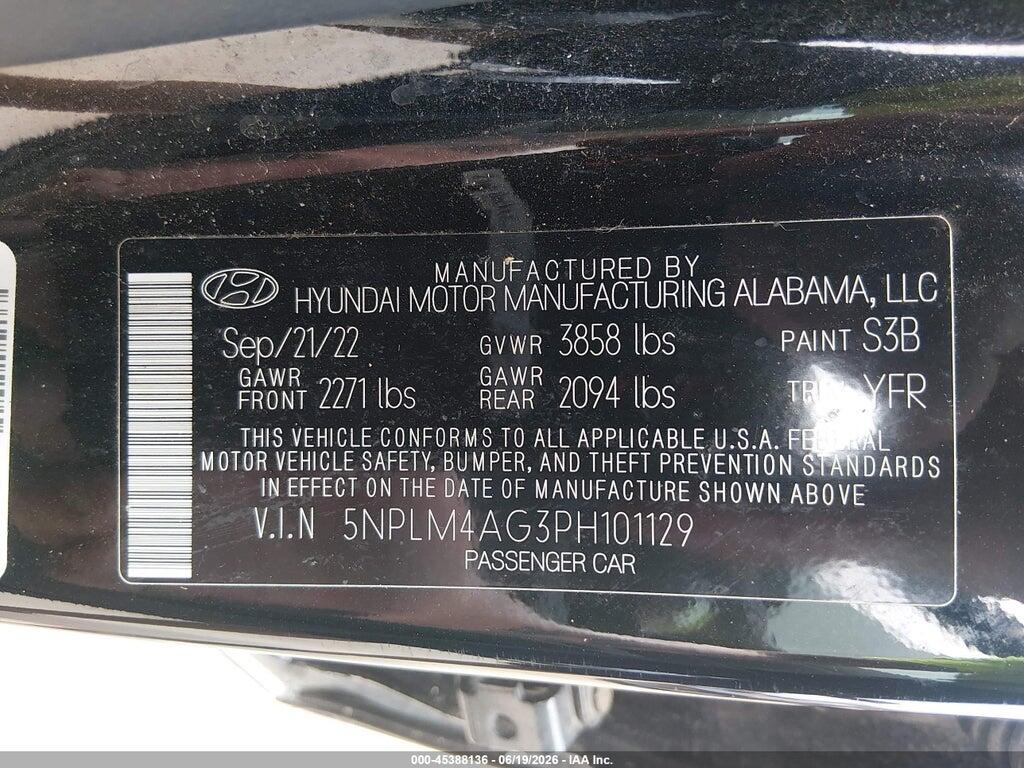 5NPLM4AG3PH101129 2023 HYUNDAI ELANTRA photo no. 9