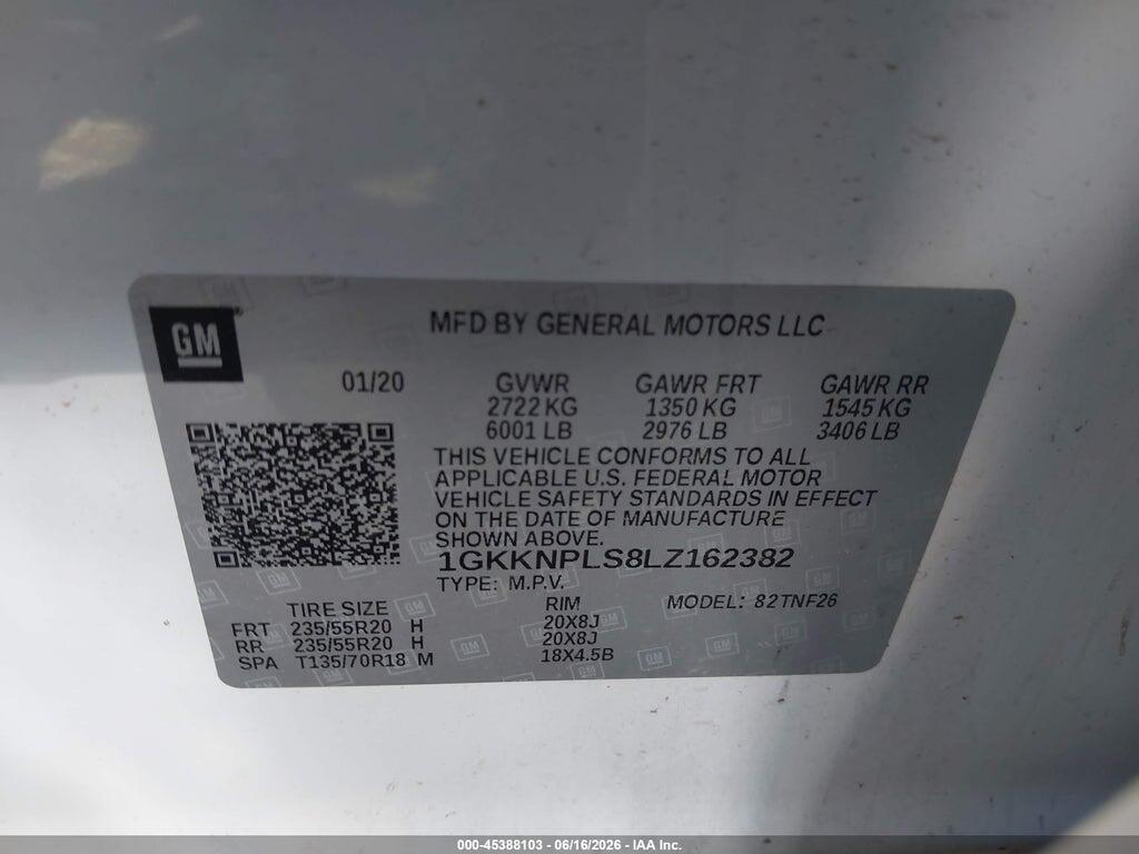1GKKNPLS8LZ162382 2020 GMC ACADIA photo no. 9