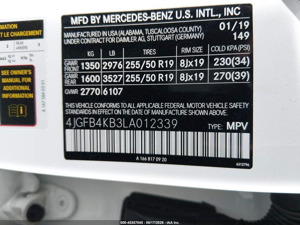 4JGFB4KB3LA012339 2020 MERCEDES-BENZ GLE 350 photo no. 9