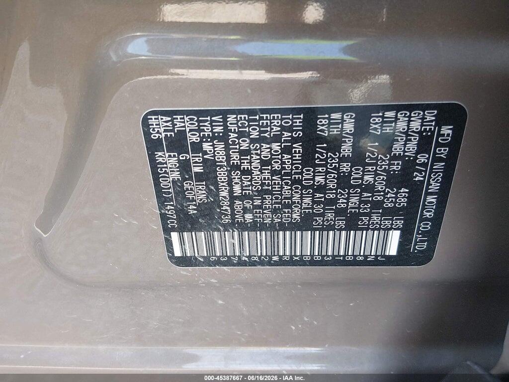 JN8BT3BBXRW284736 2024 NISSAN ROGUE photo no. 9