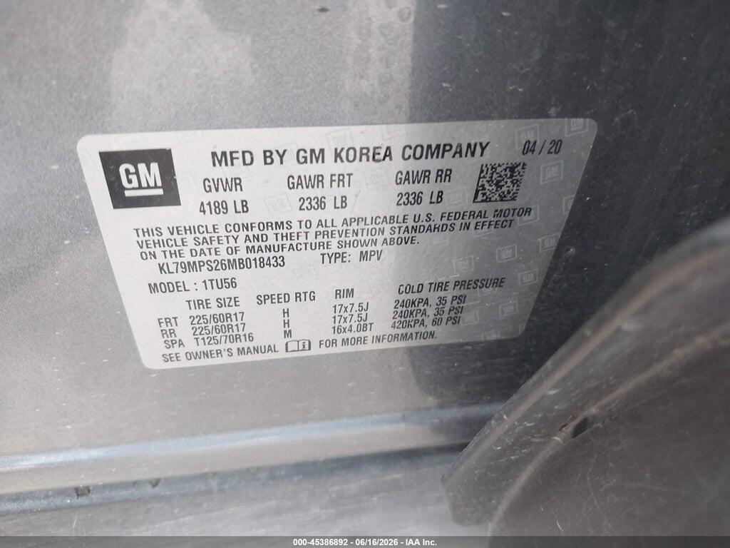 KL79MPS26MB018433 2021 CHEVROLET TRAILBLAZER photo no. 9