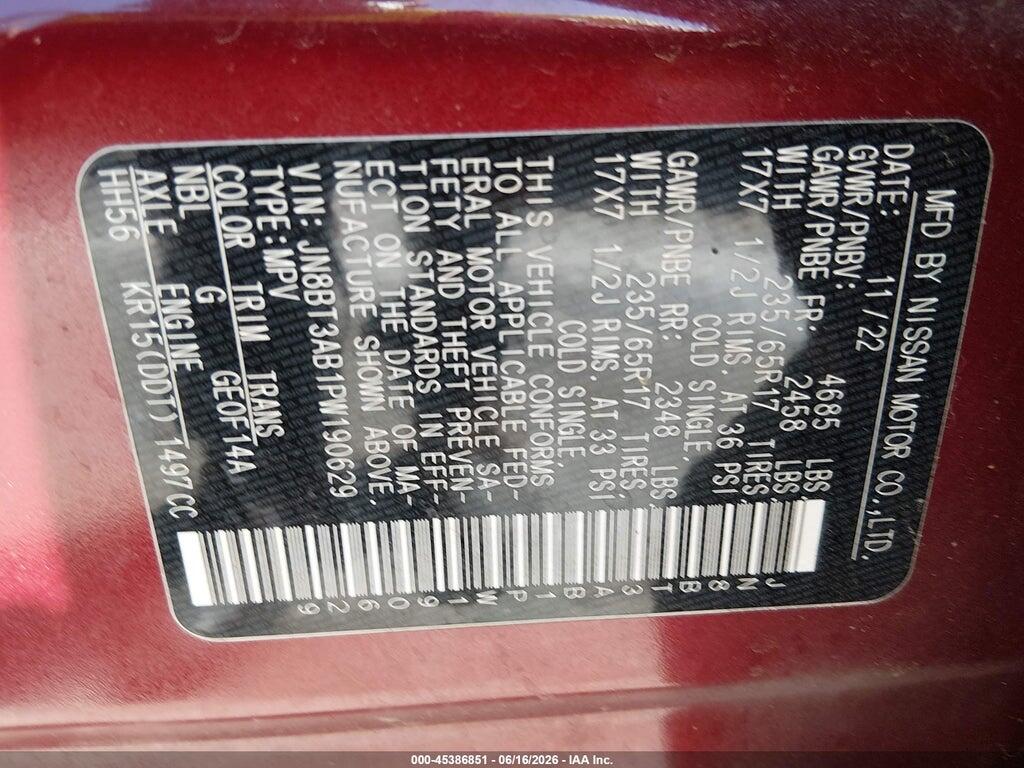 JN8BT3AB1PW190629 2023 NISSAN ROGUE photo no. 9
