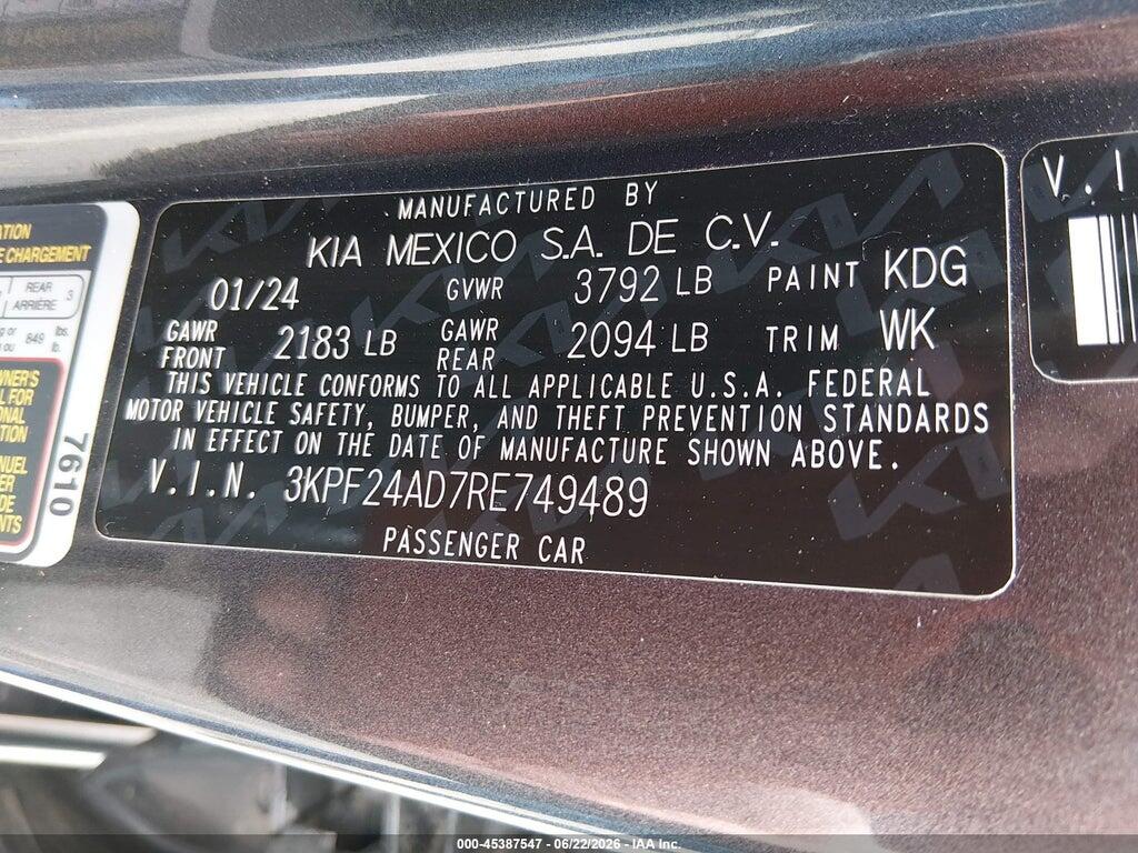 3KPF24AD7RE749489 2024 KIA FORTE photo no. 9