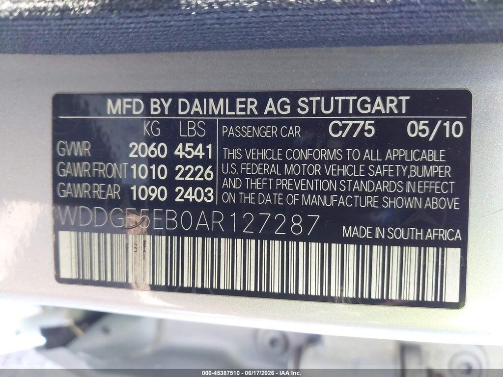 WDDGF5EB0AR127287 2010 MERCEDES-BENZ C 300 photo no. 9