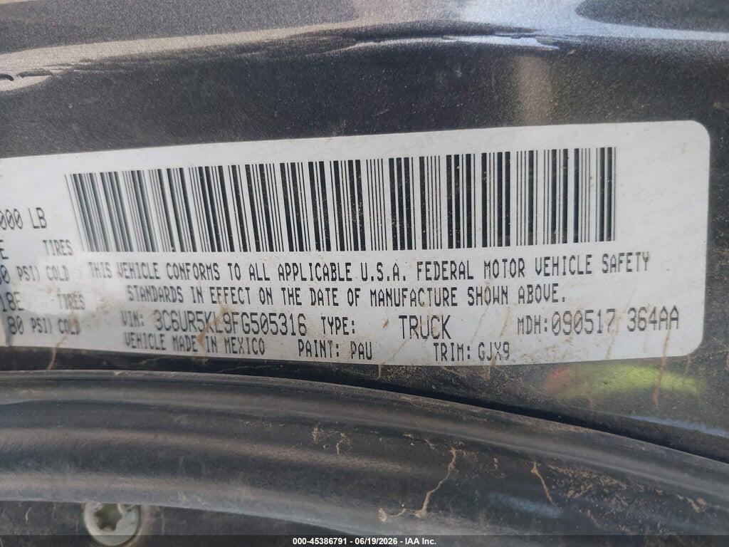 3C6UR5KL9FG505316 2015 RAM 2500 photo no. 9