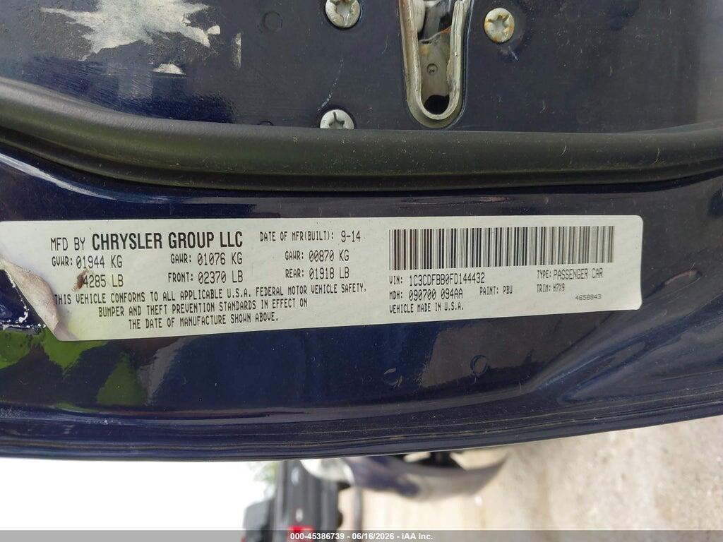 1C3CDFBB0FD144432 2015 DODGE DART photo no. 9