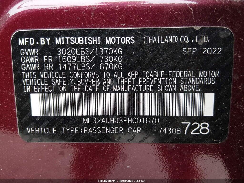 ML32AUHJ3PH001670 2023 MITSUBISHI MIRAGE photo no. 9