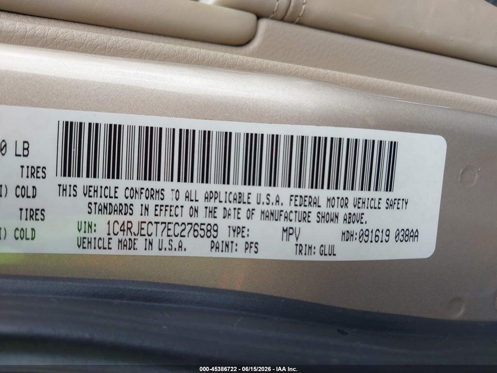 1C4RJECT7EC276589 2014 JEEP GRAND CHEROKEE photo no. 9
