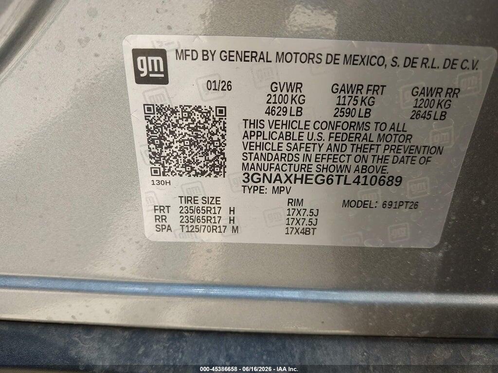 3GNAXHEG6TL410689 2026 CHEVROLET EQUINOX photo no. 9