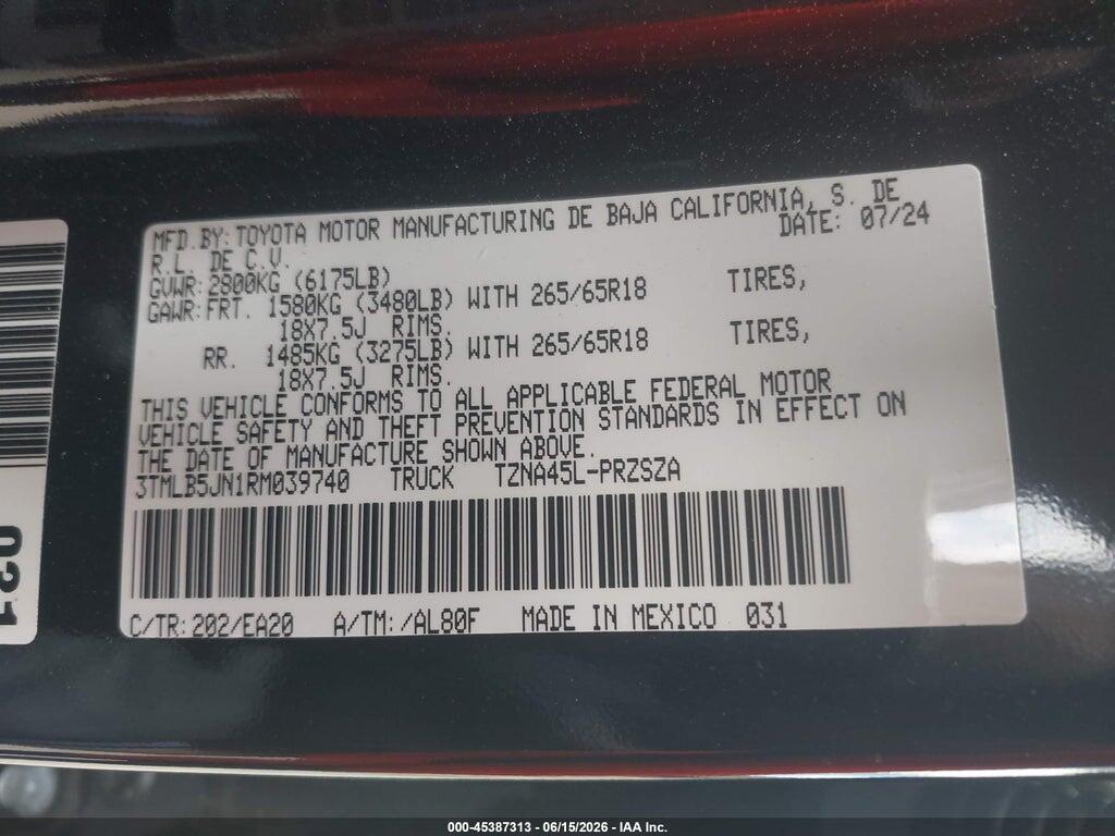3TMLB5JN1RM039740 2024 TOYOTA TACOMA photo no. 9