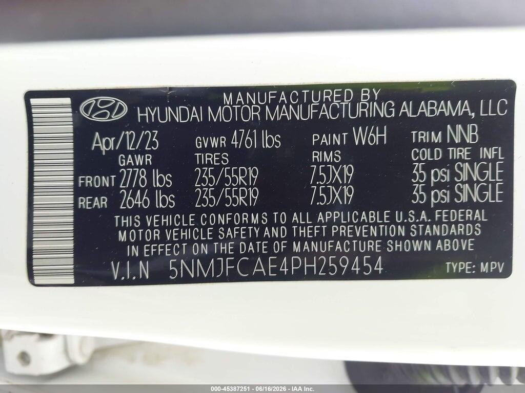 5NMJFCAE4PH259454 2023 HYUNDAI TUCSON photo no. 9