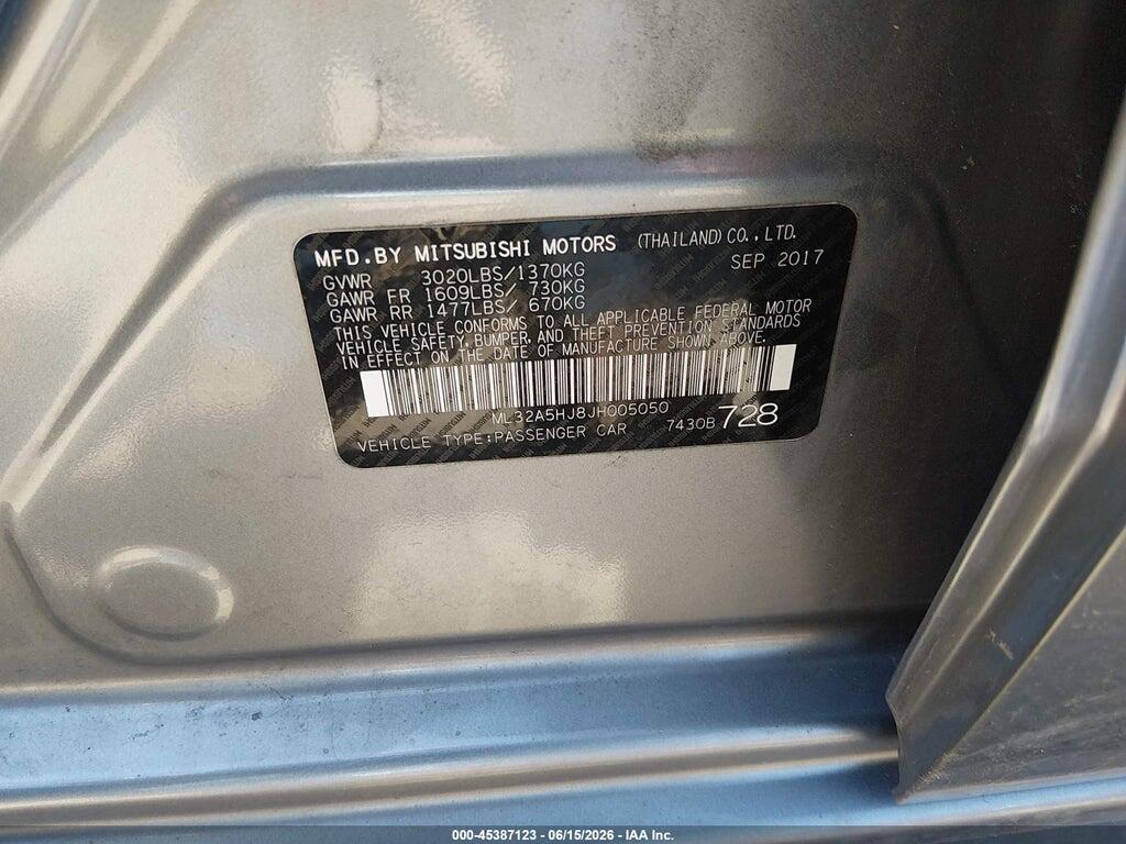 ML32A5HJ8JH005050 2018 MITSUBISHI MIRAGE photo no. 9