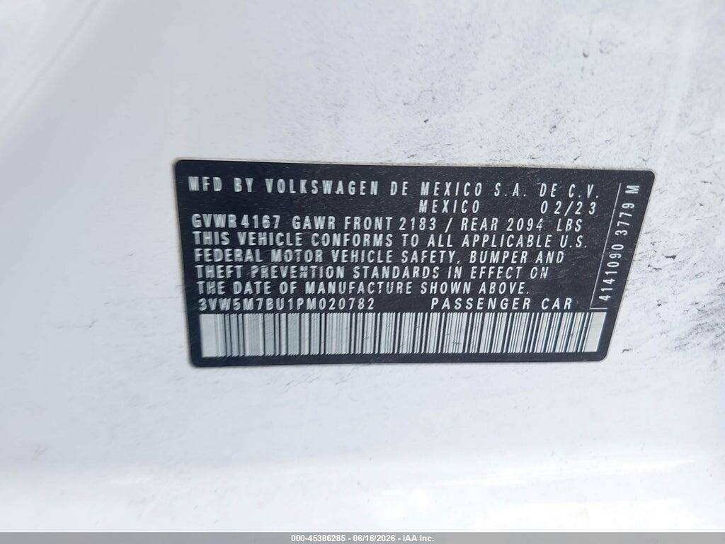 3VW5M7BU1PM020782 2023 VOLKSWAGEN JETTA photo no. 9