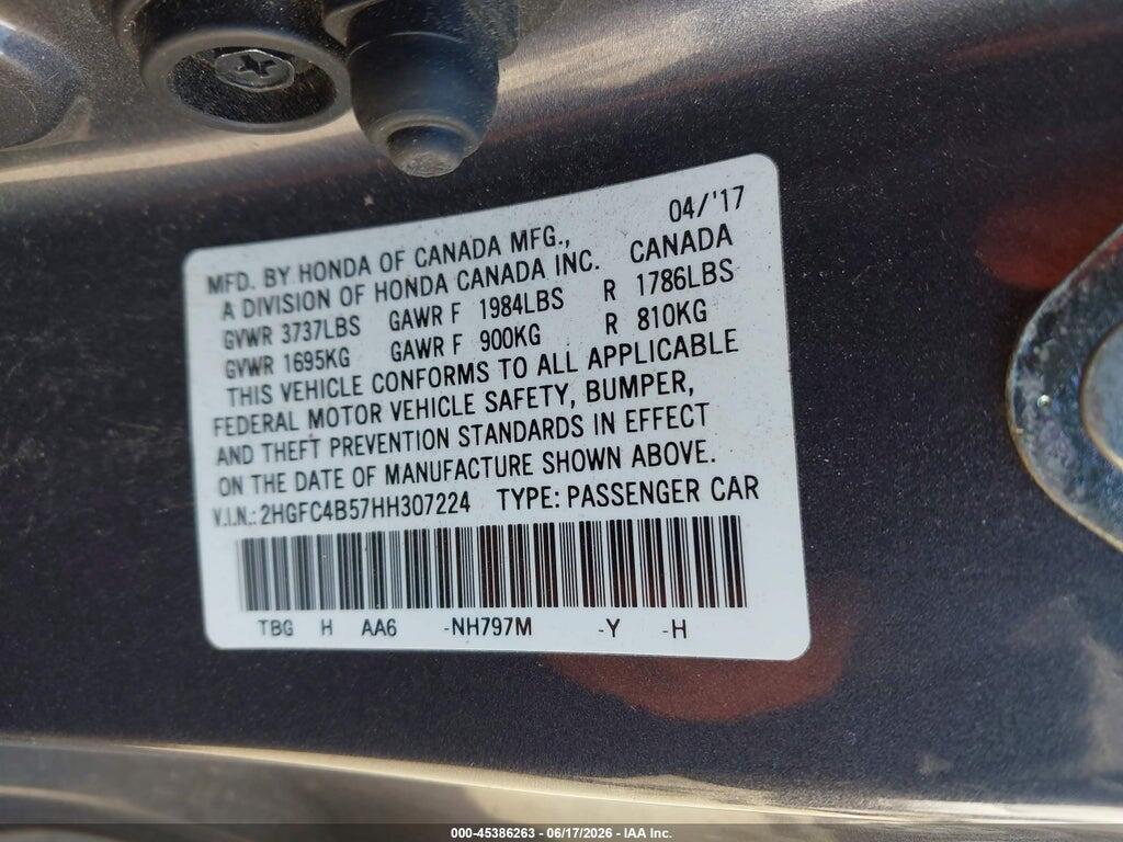 2HGFC4B57HH307224 2017 HONDA CIVIC photo no. 9