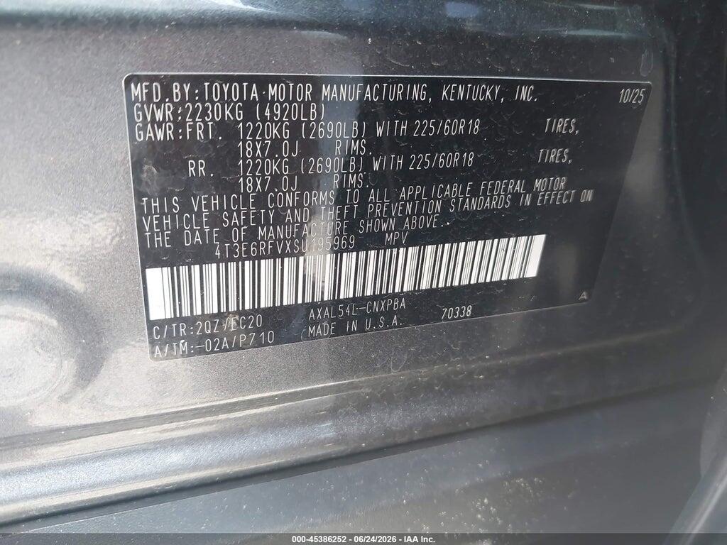 4T3E6RFVXSU195969 2025 TOYOTA RAV4 HYBRID photo no. 9
