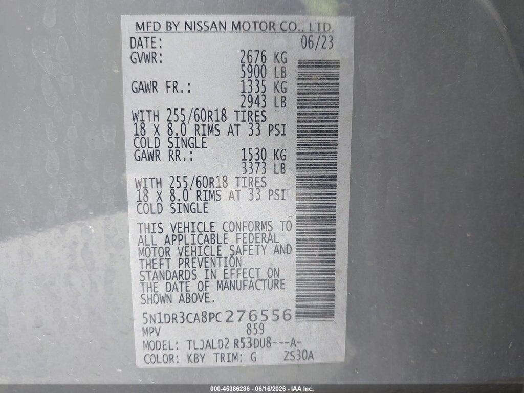 5N1DR3CA8PC276556 2023 NISSAN PATHFINDER photo no. 9