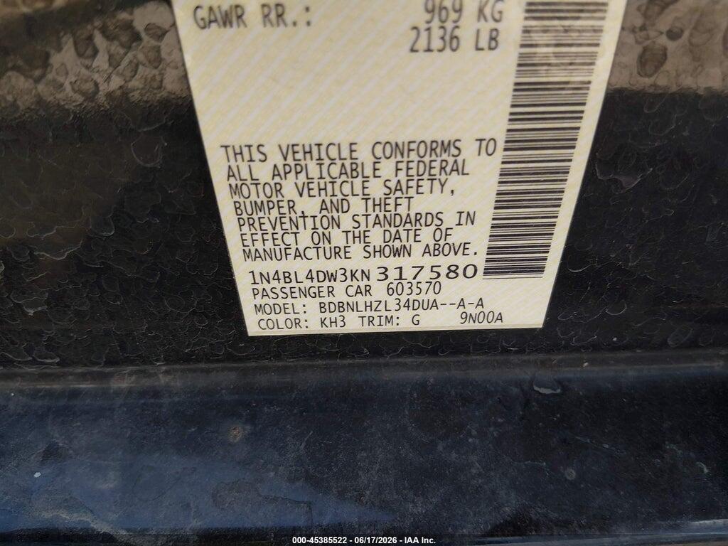 1N4BL4DW3KN317580 2019 NISSAN ALTIMA photo no. 9