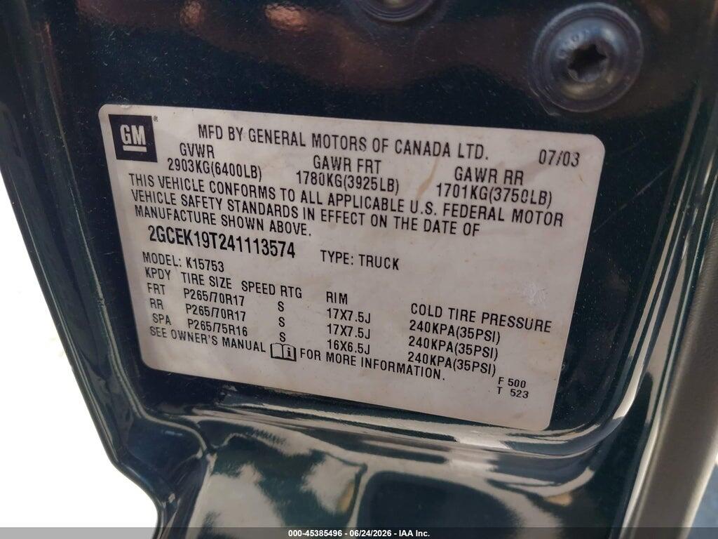 2GCEK19T241113574 2004 CHEVROLET SILVERADO 1500 photo no. 9