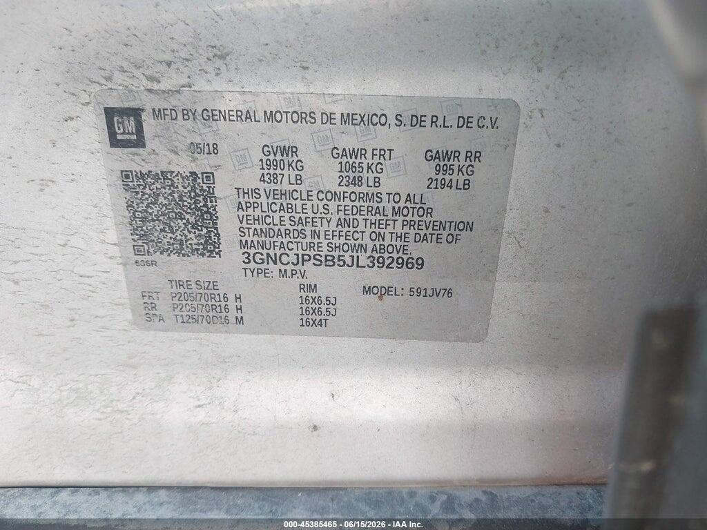 3GNCJPSB5JL392969 2018 CHEVROLET TRAX photo no. 9