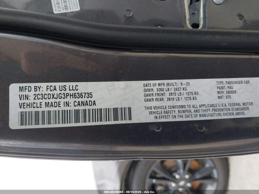 2C3CDXJG3PH636735 2023 DODGE CHARGER photo no. 9