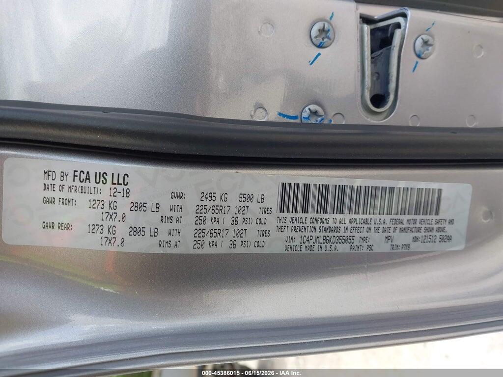 1C4PJMLB6KD355055 2019 JEEP CHEROKEE photo no. 9