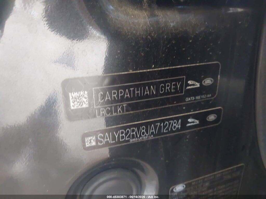 SALYB2RV8JA712784 2018 LAND ROVER RANGE ROVER VELAR photo no. 9