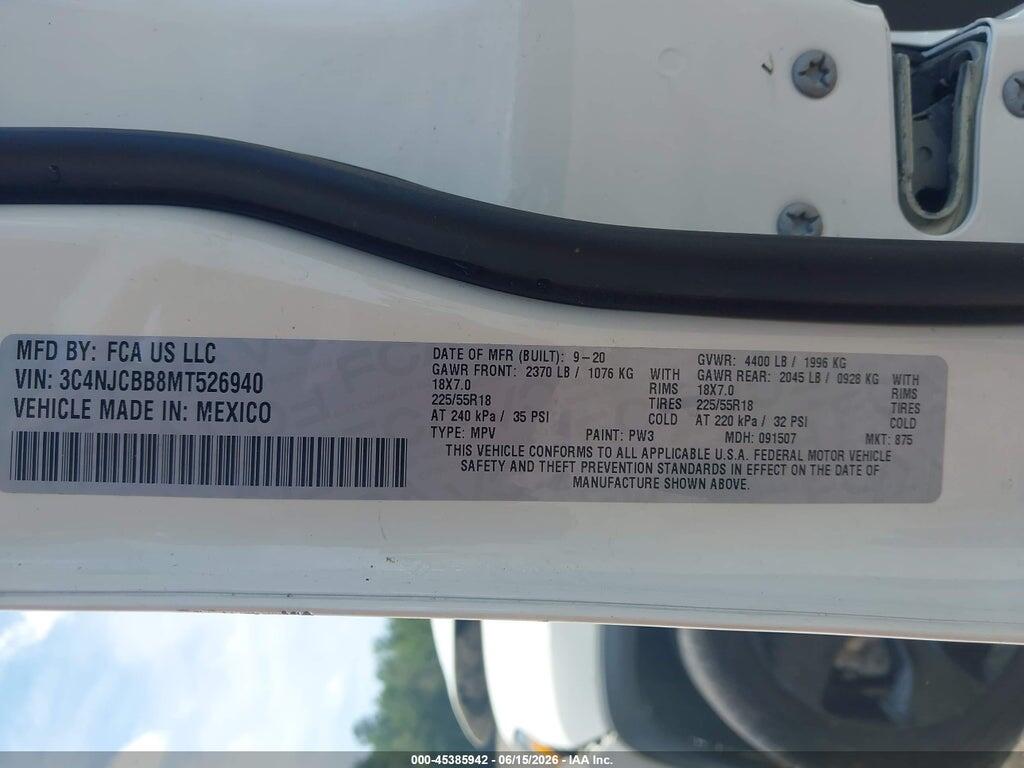 3C4NJCBB8MT526940 2021 JEEP COMPASS photo no. 9