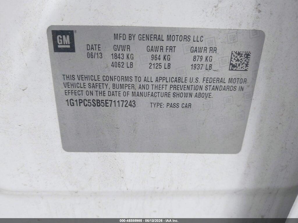 1G1PC5SB5E7117243 2014 CHEVROLET CRUZE photo no. 8
