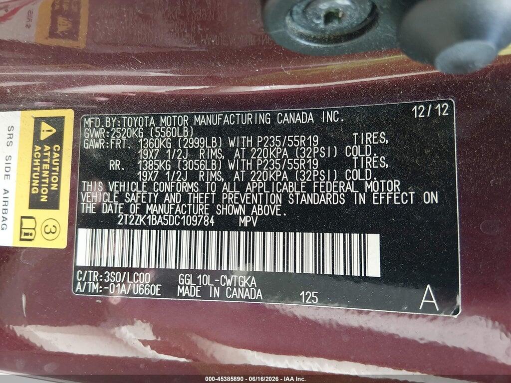 2T2ZK1BA5DC109784 2013 LEXUS RX 350 photo no. 9