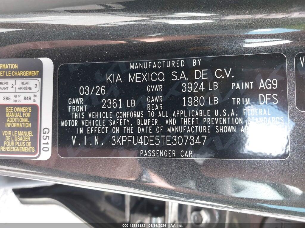 3KPFU4DE5TE307347 2026 KIA K4 photo no. 9