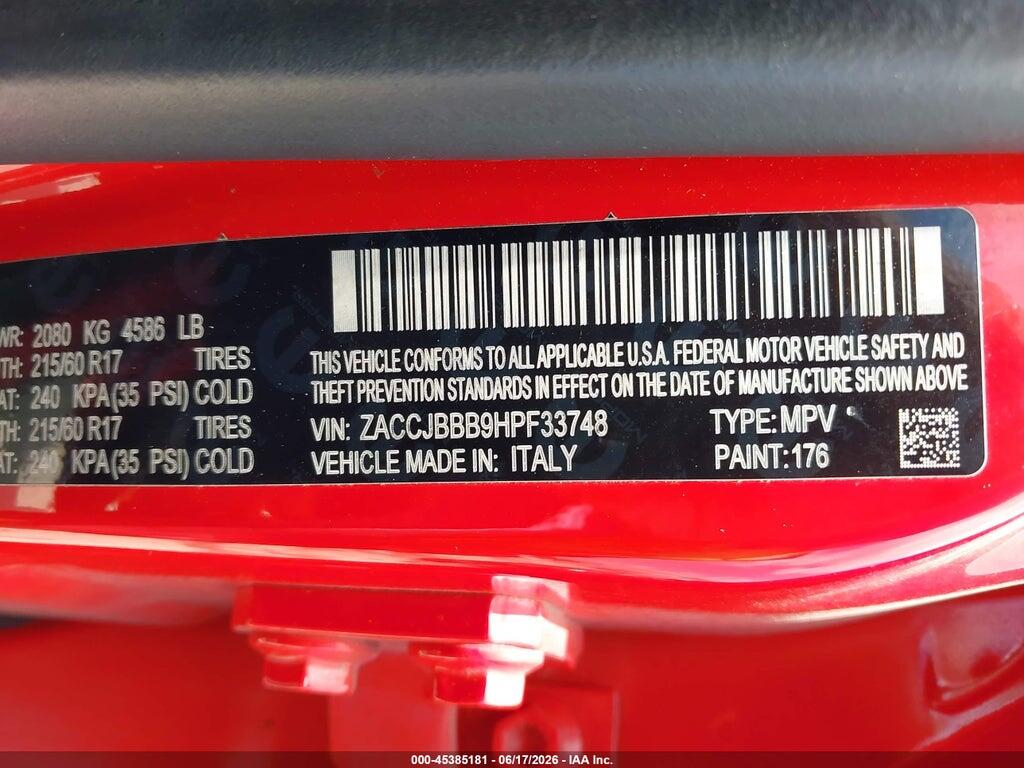 ZACCJBBB9HPF33748 2017 JEEP RENEGADE photo no. 9