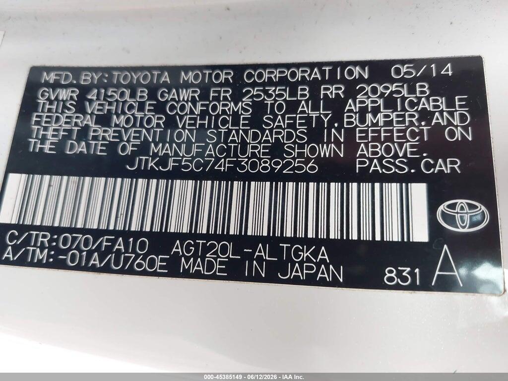 JTKJF5C74F3089256 2015 SCION TC photo no. 9