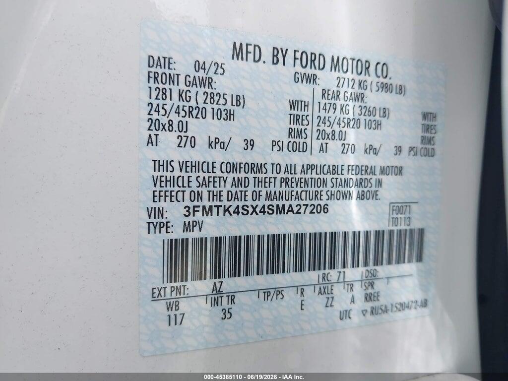 3FMTK4SX4SMA27206 2025 FORD MUSTANG MACH-E photo no. 9