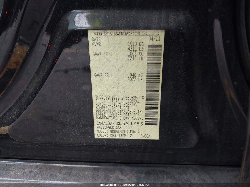 1N4AL3AP3DN554785 2013 NISSAN ALTIMA photo no. 9