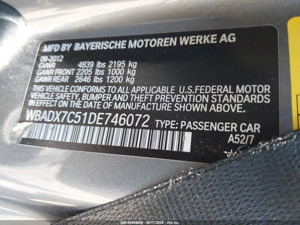 WBADX7C51DE746072 2013 BMW 335I photo no. 9