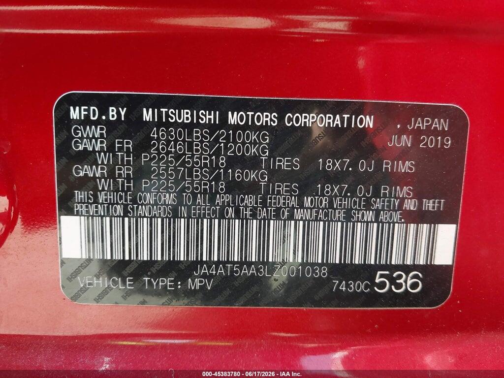 JA4AT5AA3LZ001038 2020 MITSUBISHI ECLIPSE CROSS photo no. 9