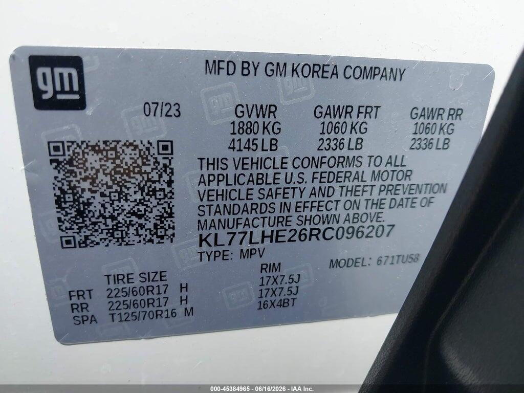 KL77LHE26RC096207 2024 CHEVROLET TRAX photo no. 9