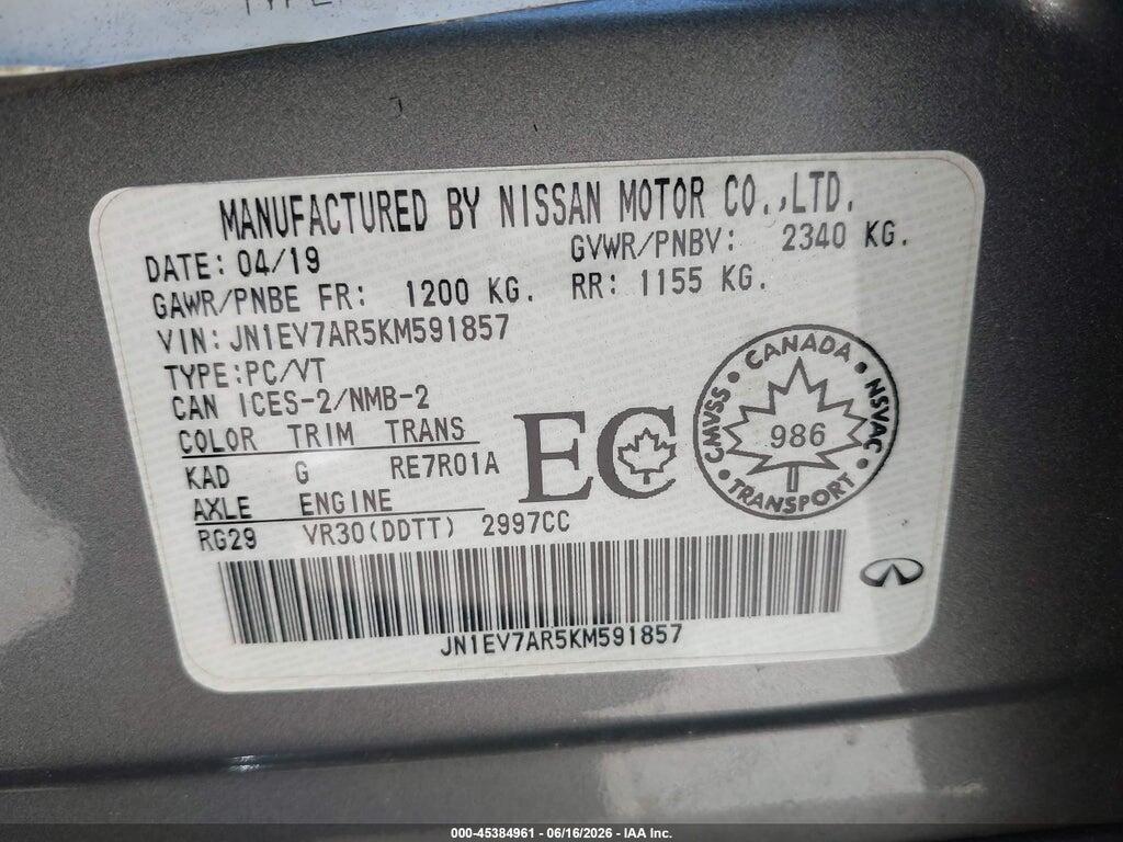 JN1EV7AR5KM591857 2019 INFINITI Q50 photo no. 9