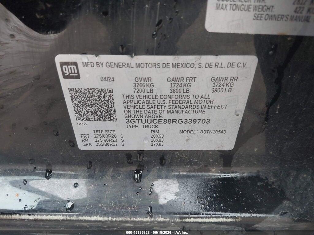 3GTUUCE88RG339703 2024 GMC SIERRA 1500 photo no. 9