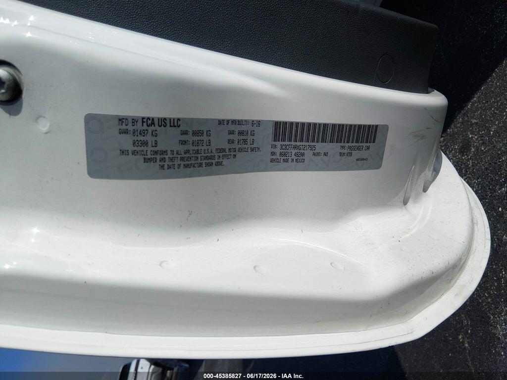 3C3CFFARXGT217925 2016 FIAT 500 photo no. 9