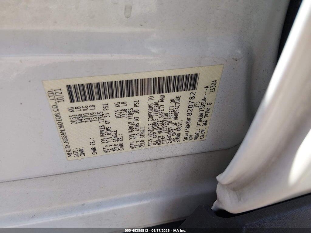 5N1AT3BA8MC820782 2021 NISSAN ROGUE photo no. 9