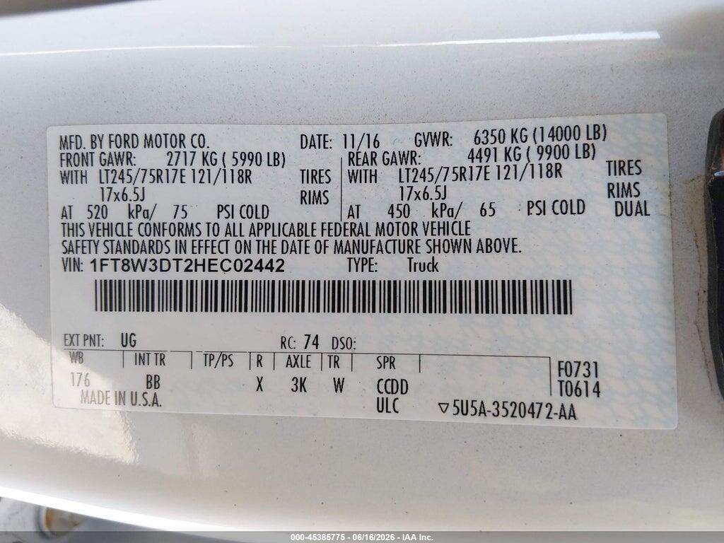 1FT8W3DT2HEC02442 2017 FORD F-350 photo no. 8