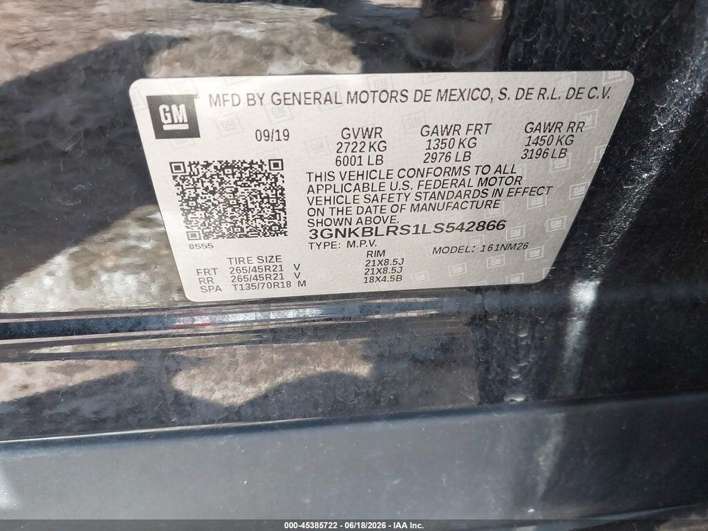 3GNKBLRS1LS542866 2020 CHEVROLET BLAZER photo no. 9