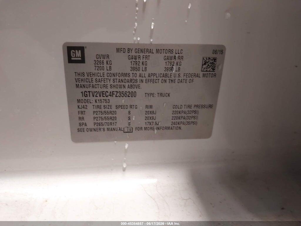 1GTV2VEC4FZ356200 2015 GMC SIERRA 1500 photo no. 9